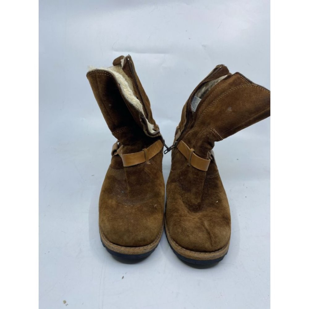 UGG Brown Leather Boots Size 6 - Picture 3 of 10